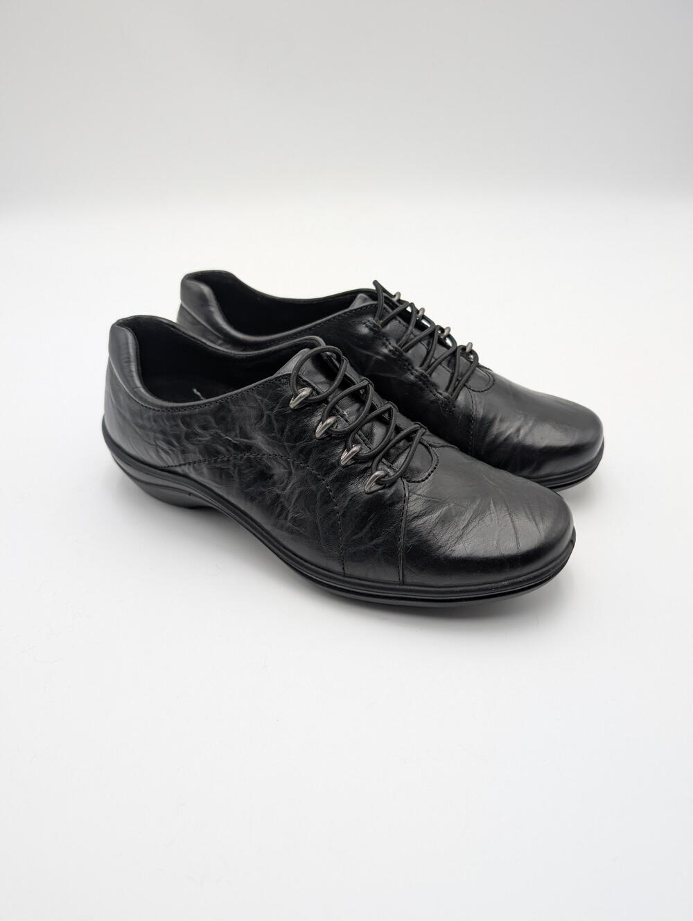 Romika Oxford Shoes Womens Size 6.5 Black Leather Comfort Casual Lace Up EU 37